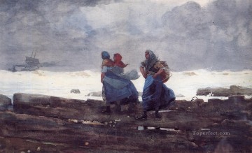  Winslow Oil Painting - Fisherwives Realism painter Winslow Homer